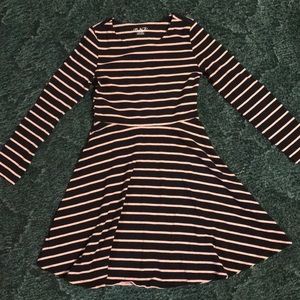 Black and light pink striped dress